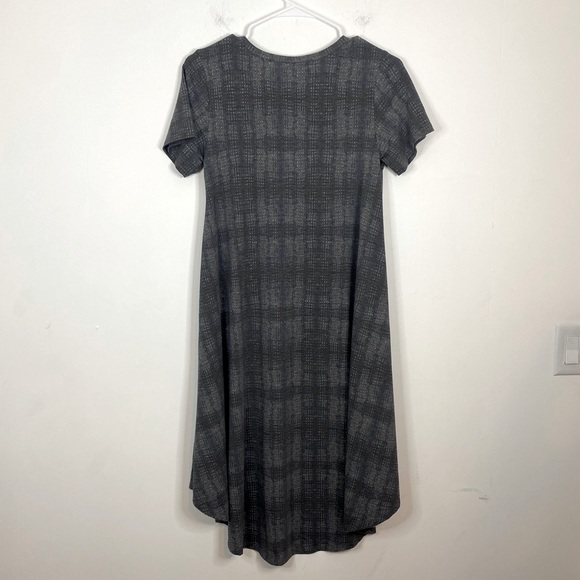 LULAROE Dark Grey Micro Polka Dot Print Carly Dress - Picture 2 of 5